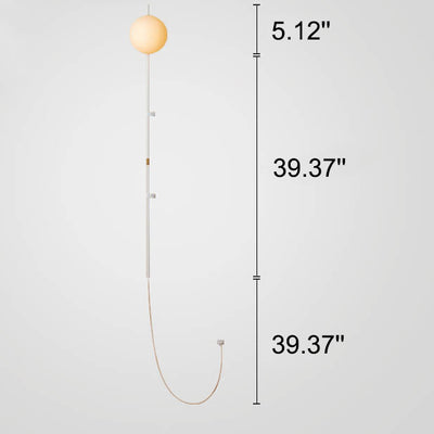 Minimalist Long Pole Glass Globe1-Light Wall Sconce Lamp