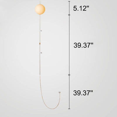 Minimalistische Long Pole Glass Globe1-Light Wandleuchte 
