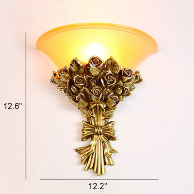 Europäische kreative Blumenstrauß-Form-Harz-Glas-1-Licht-Wandleuchte-Lampe