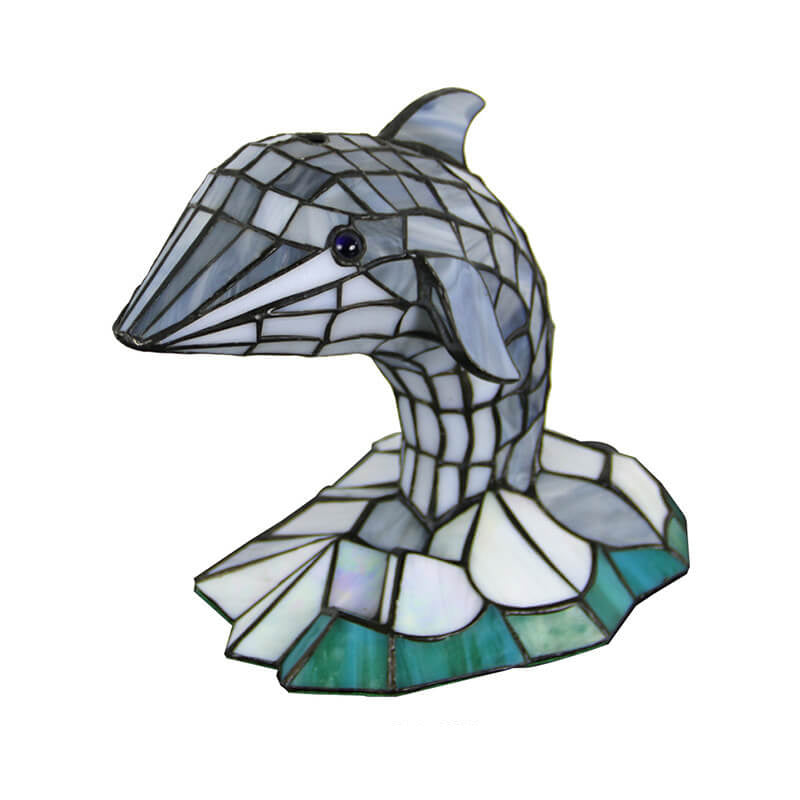Tiffany Kreative Tier Buntglas 1-Licht Dekorative Tischlampe 