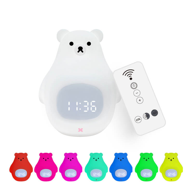 Réveil en silicone ours polaire avec lumière LED de nuit 