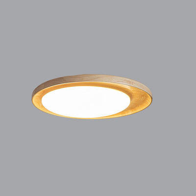 Japanese Minimalist Round Slim LED Flush Mount Ceiling Light