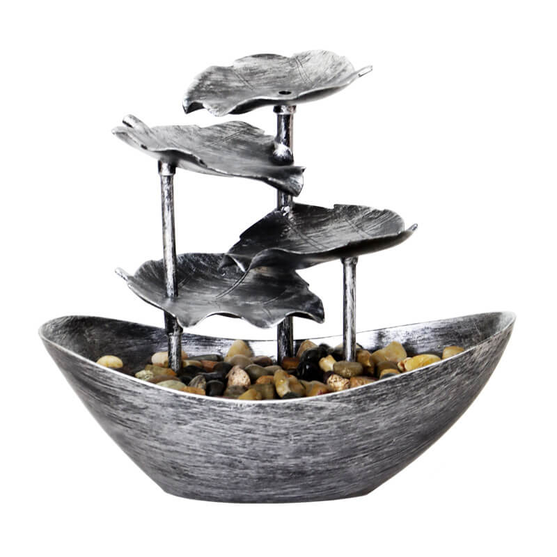 Kreative Lotusblatt Yuanbao Fließbrunnen LED Dekorative Tischlampe 