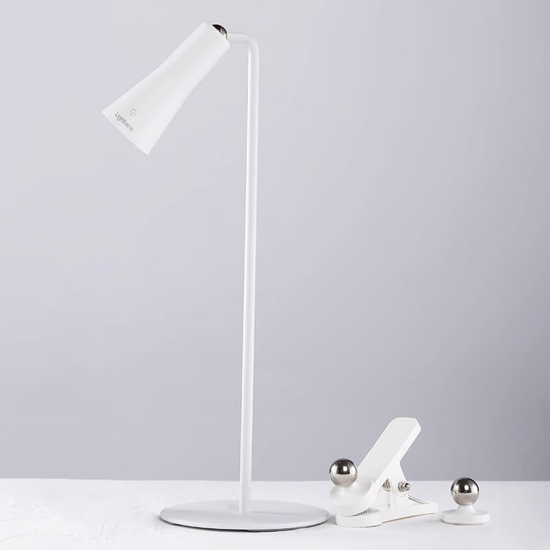 Modern Minimalist ABS Iron Cone White USB Charging Eye Protection LED Desk Lamp For Bedroom