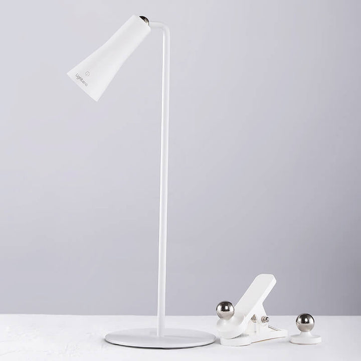 Modern Minimalist ABS Iron Cone White USB Charging Eye Protection LED Desk Lamp For Bedroom