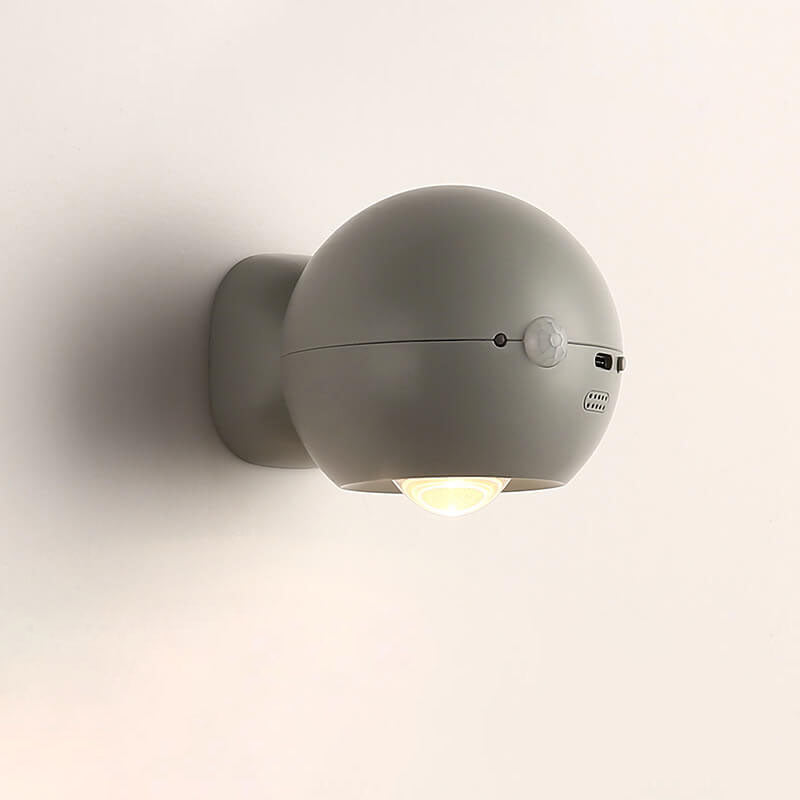 Lampe murale LED à protection oculaire rechargeable ronde et créative avec ventouse magnétique 