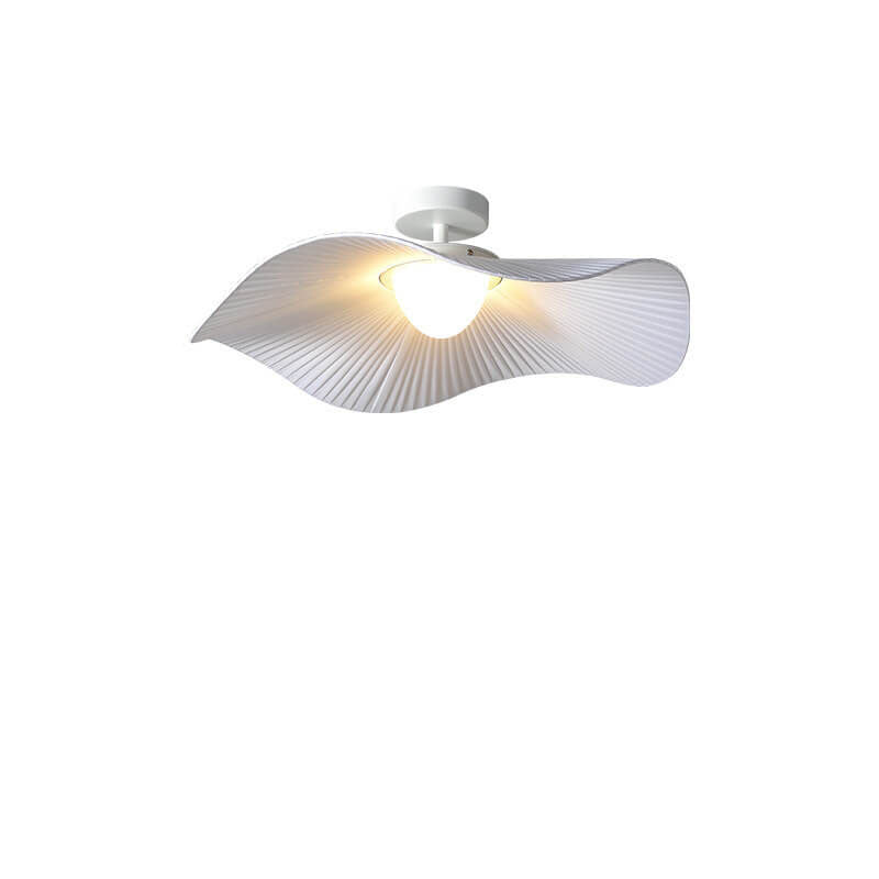 Modern Creative Cloth Lotus Leaf LED Semi-Flush Mount Light