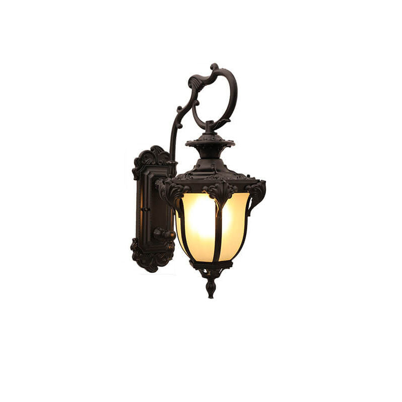 European-style Retro Outdoor Waterproof Aluminum Glass 1-Light Wall Sconce Lamp