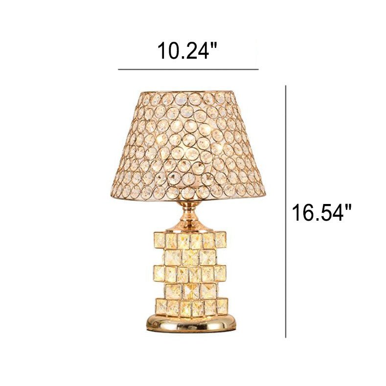 Nordic Luxury Crystal Cone Geometry 1-Light Table Lamp