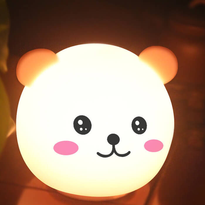Lampe de table LED en silicone colorée avec animal de dessin animé 