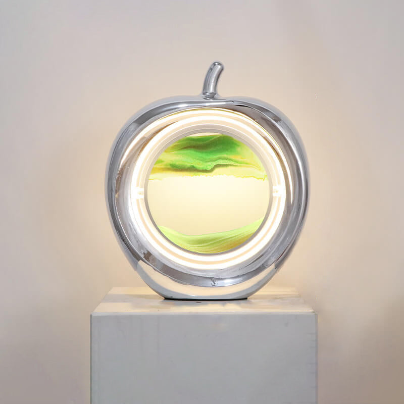 Lampe de table LED ambiante décorative avec peinture de sable mouvant Creative Apple 