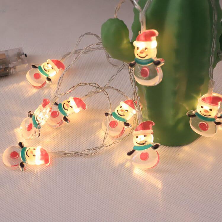 Guirlande lumineuse LED décorative à piles Père Noël de Noël 