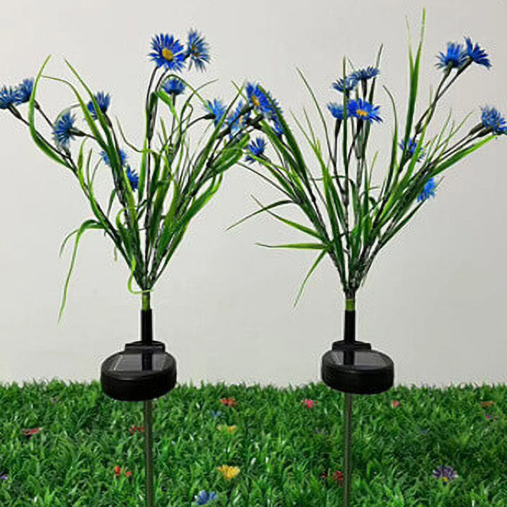 Lampe extérieure à LED en forme de fleur de couleur moderne solaire avec prise de terre 