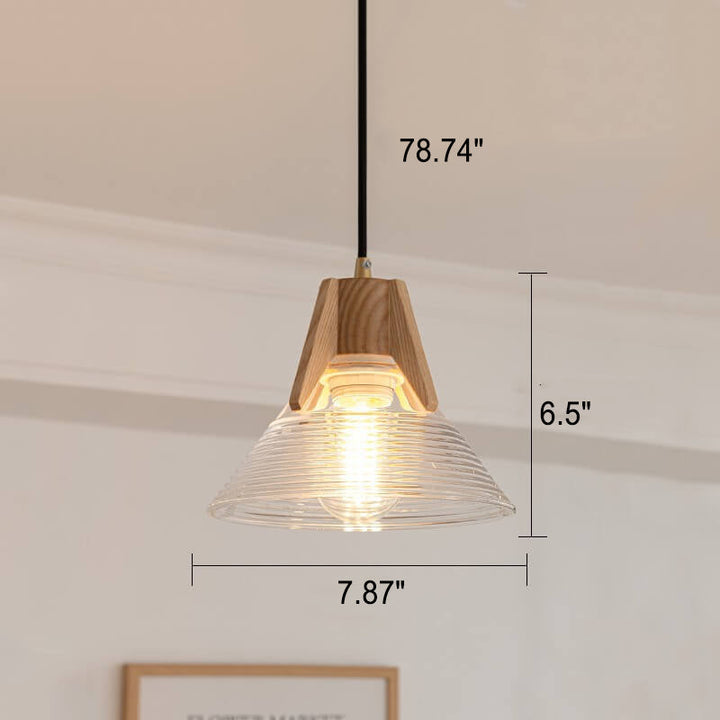 Lámpara de Isla de Cono de Vidrio de Tronco Japonés Vintage 1/3 Luces Candelabro 
