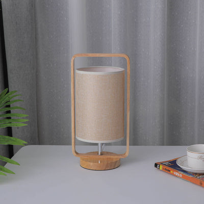 Modern Minimalist Wood Cloth Portable LED Night Light Table Lamp