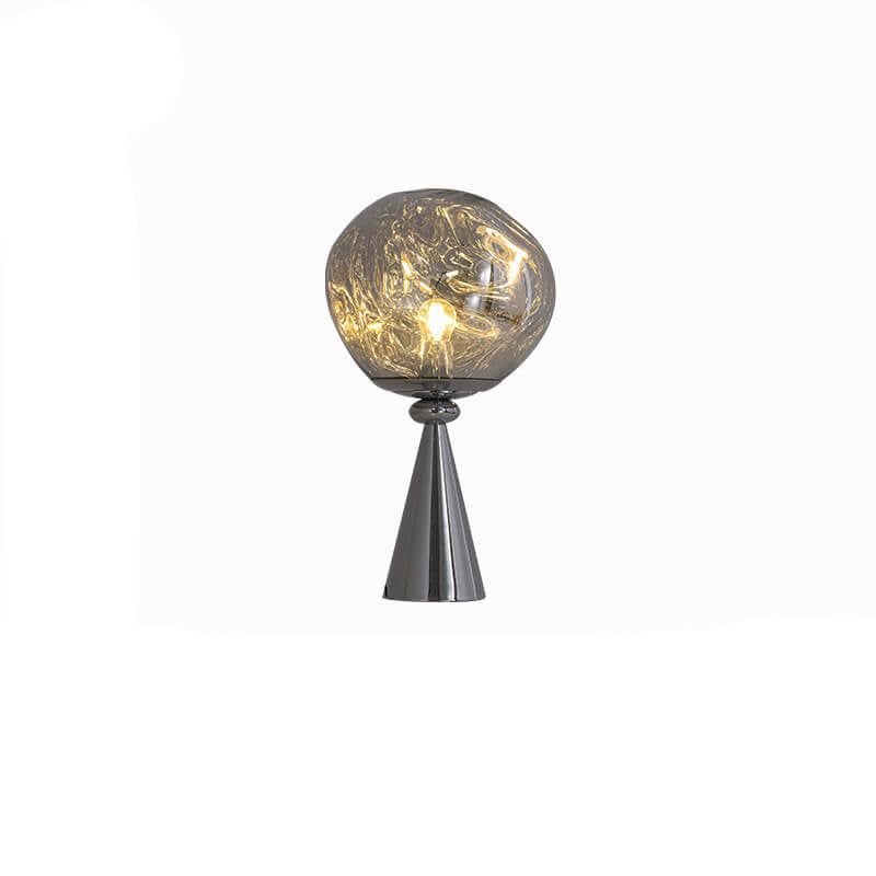 Italian Lava Acrylic Conical Electroplated Iron Base 1-Light Table Lamp