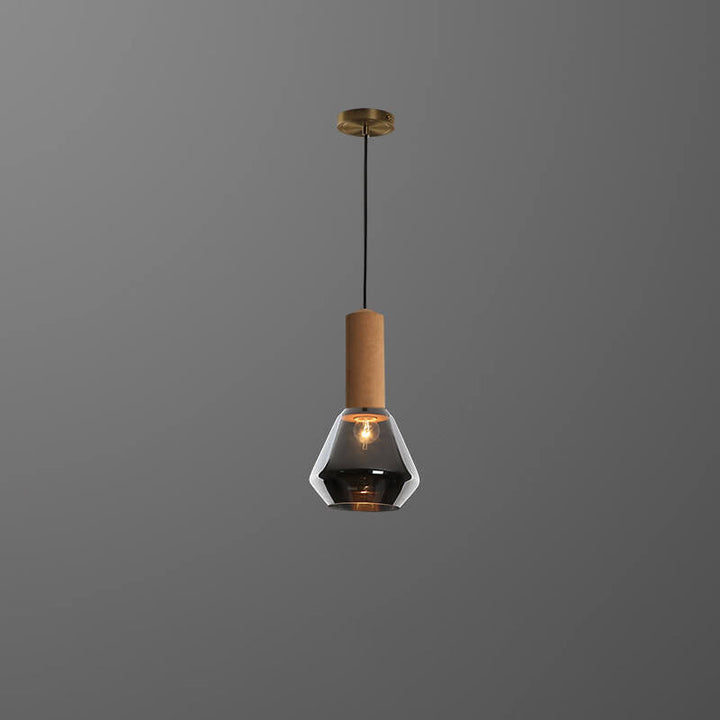 Modern Luxury Copper Glass Jar 1-Light Pendant Light