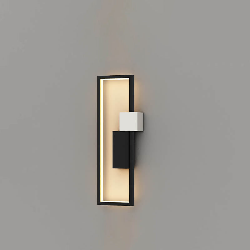 Minimalistischer kreativer quadratischer Rahmen aus Eisen und Silikon LED Wandleuchte 