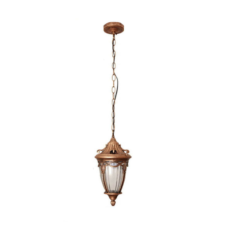 Europäische Vintage Oval Laterne Maple Leaf Outdoor 1-Licht Pendelleuchte 