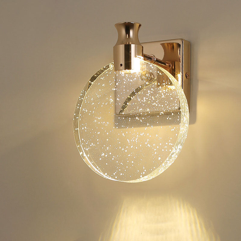 Moderne Luxus Runde Blasen Kristall Aluminium Eisen LED Wandleuchte für Wohnzimmer 