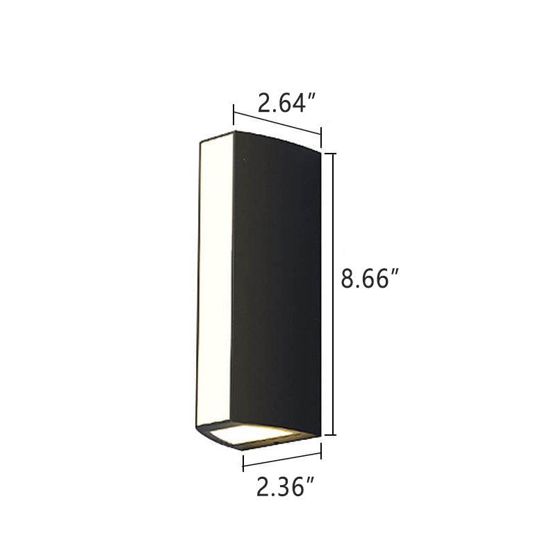 Lámpara de Aplique de Pared Exterior LED con Tira Estéreo de Vidrio Impermeable 