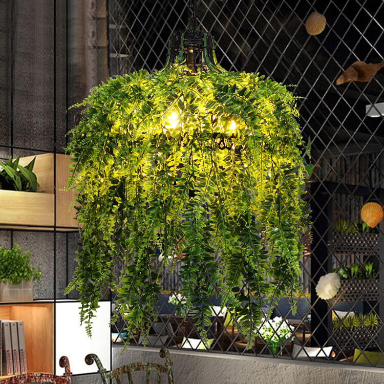 lighted hanging plants Creative Plant Vine Decorative 3-Light Chandelier – BulbSquare
