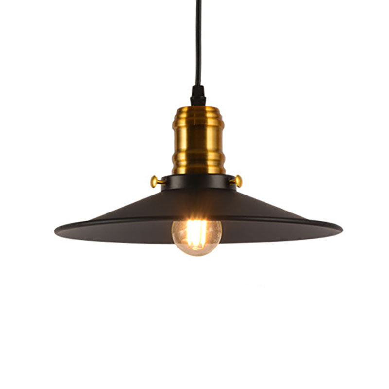 Contemporary Industrial Iron Round Barn 1-Light Pendant Light For Living Room &amp; Bedroom