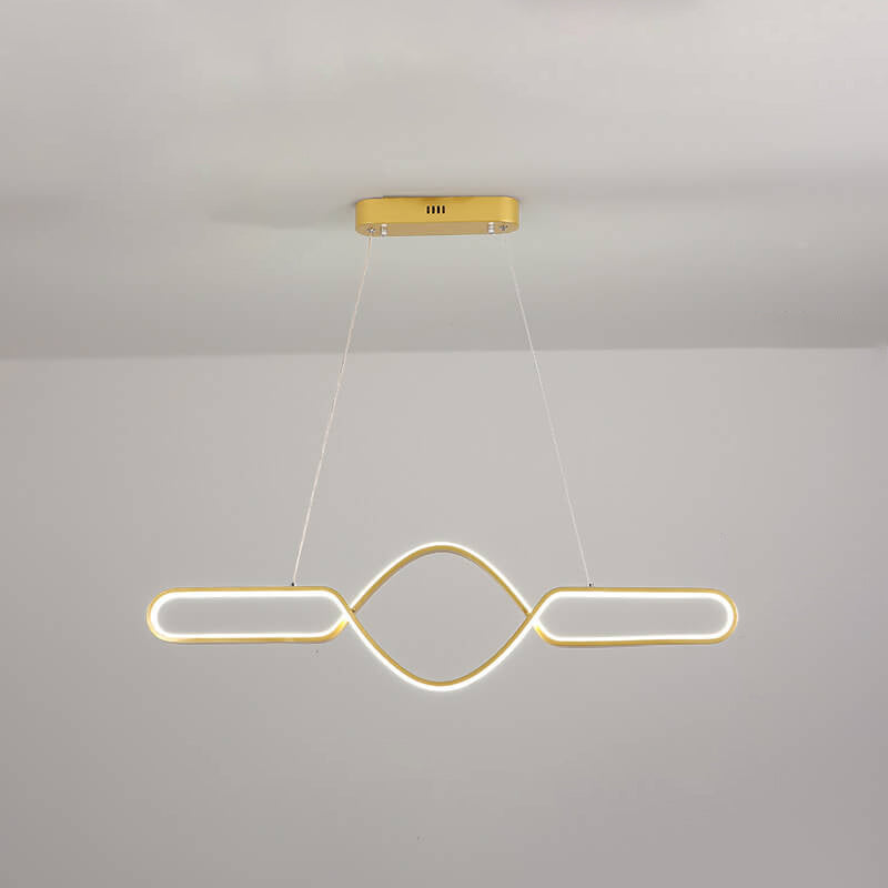 Moderner, minimalistischer Bow Line Island Light LED-Kronleuchter