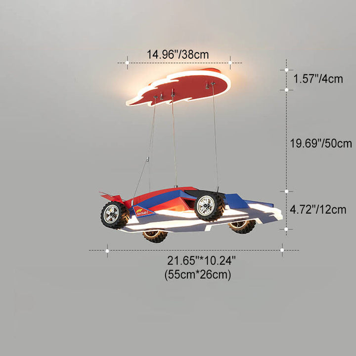 Moderne Suspension LED en Acrylique avec Fer de Course pour Enfants 