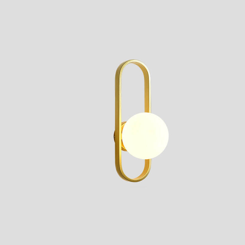 Lámpara de Aplique de Pared de 1 Luz con Diseño Nórdico Simple de Anillo Ovalado 