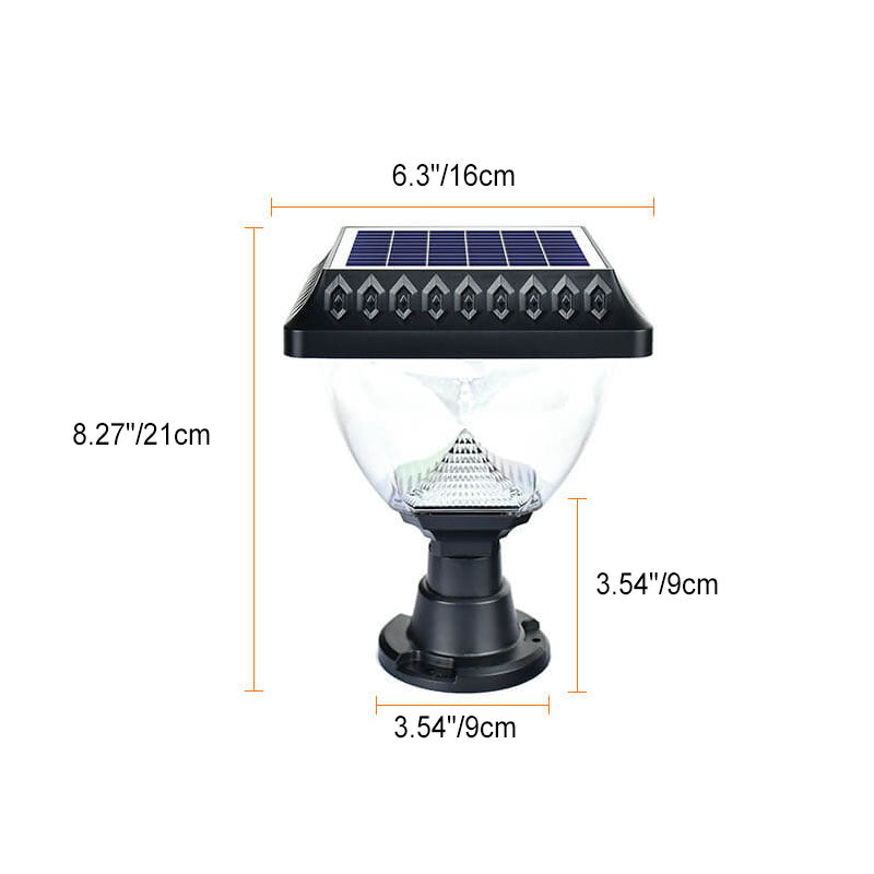 Lumière de tête de poteau LED en acrylique ABS hexagonal quadrilatère triangle rond à énergie solaire de simplicité moderne pour jardin 