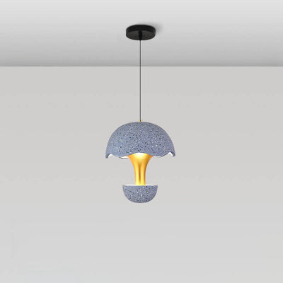 Moderne kreative runde Eierschalen-Hardware-Zement-LED-Pendelleuchte 