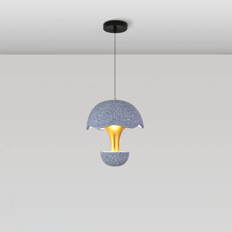 Modern Creative Round Eggshell Hardware Cement LED Pendant Light
