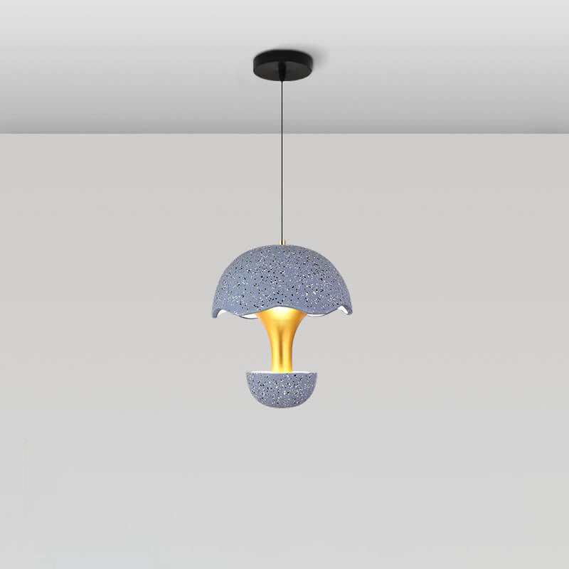Moderne kreative runde Eierschalen-Hardware-Zement-LED-Pendelleuchte 
