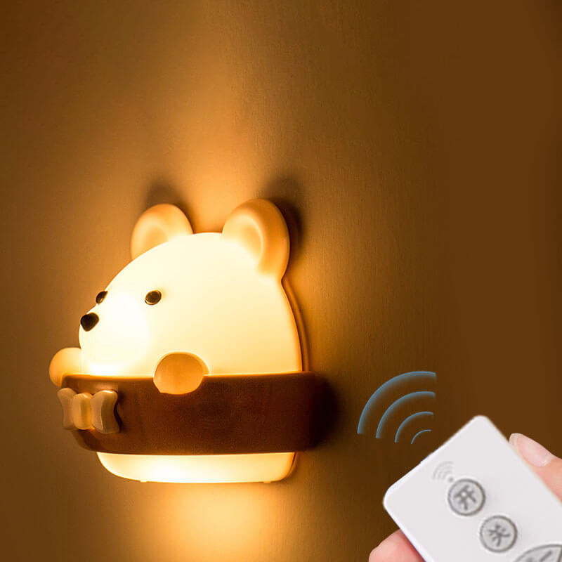 Cartoon ABS Creative Bear LED Night Light Wall Sconce Lamp