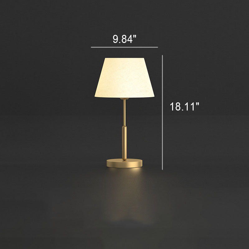 Modern Minimalist Light Luxury All Brass Fabric 1-Light Table Lamp