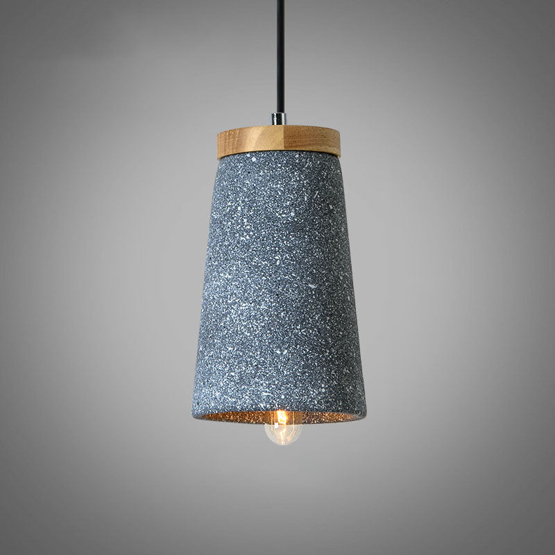 Industrial Vintage Column Cone Cement 1-Light Pendant Light