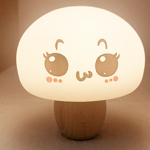 Lampe de Table Lumière de Nuit en Silicone en Forme de Bûche Changeant de Couleur avec Champignon Créatif Moderne 