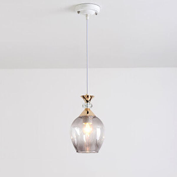 Zeitgenössische nordische Inselleuchte mit kugelförmigem Schirm aus Farbverlaufsglas und Metall, 1/3-flammig, für das Wohnzimmer 