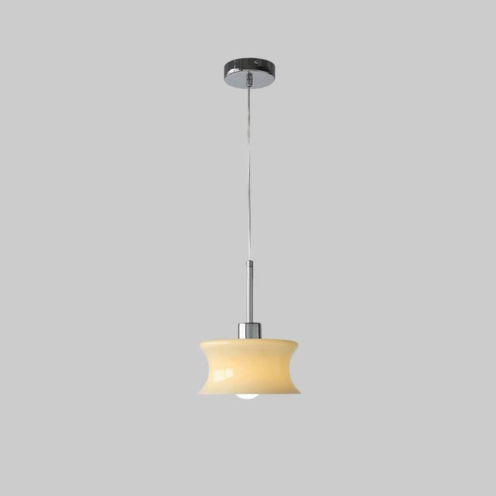 Lámpara colgante de 1 luz de vidrio de cilindro francés tradicional para dormitorio 