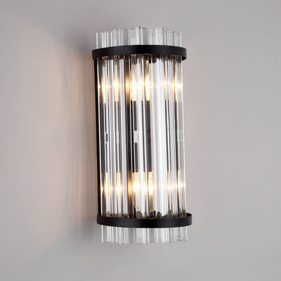 Nordic Luxury Crystal Plated Column 2-Light Wall Sconce Lamp