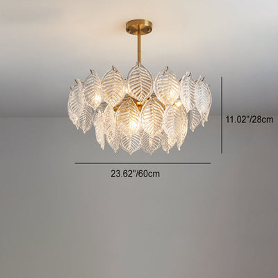 Traditioneller französischer Provinzrahmen mit Goldfinish, Blättermuster-Glasscheibe, 5/7/9/15-Licht-Kronleuchter für das Wohnzimmer 