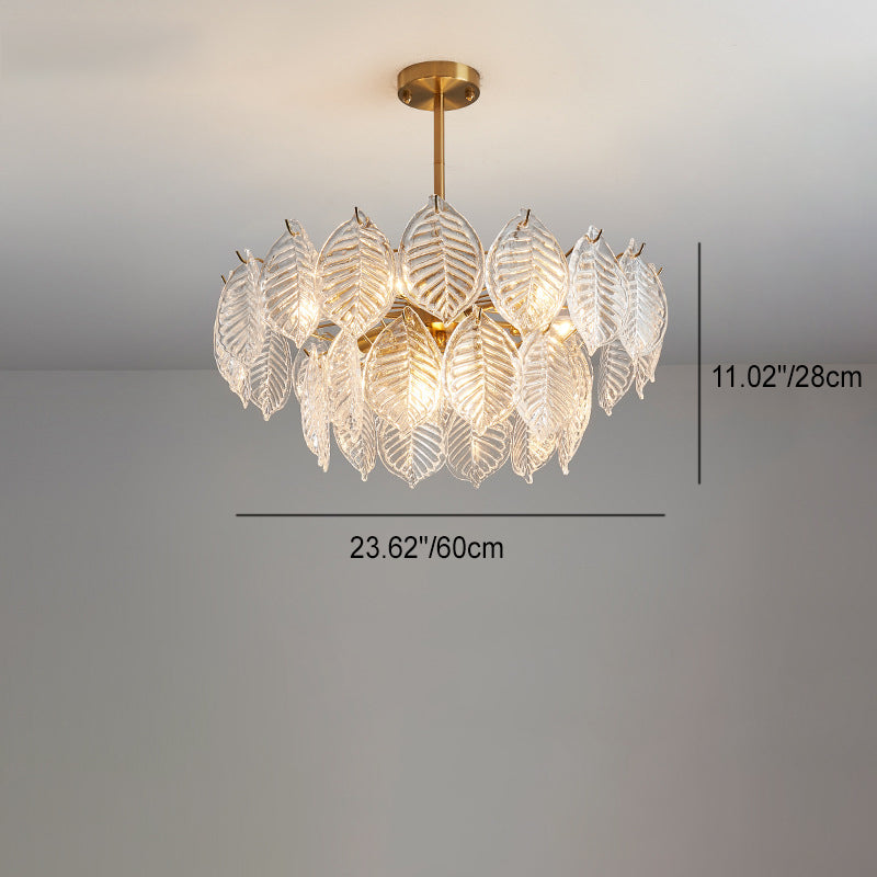Traditioneller französischer Provinzrahmen mit Goldfinish, Blättermuster-Glasscheibe, 5/7/9/15-Licht-Kronleuchter für das Wohnzimmer 