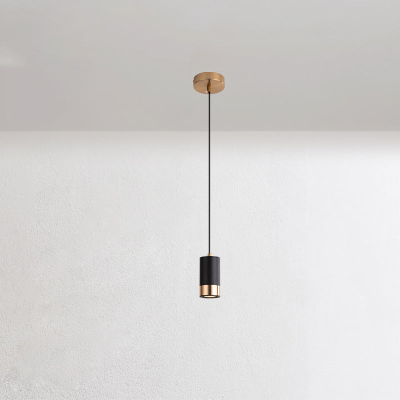 Mini lampe suspendue à 1 lumière en fer à colonne minimaliste nordique 