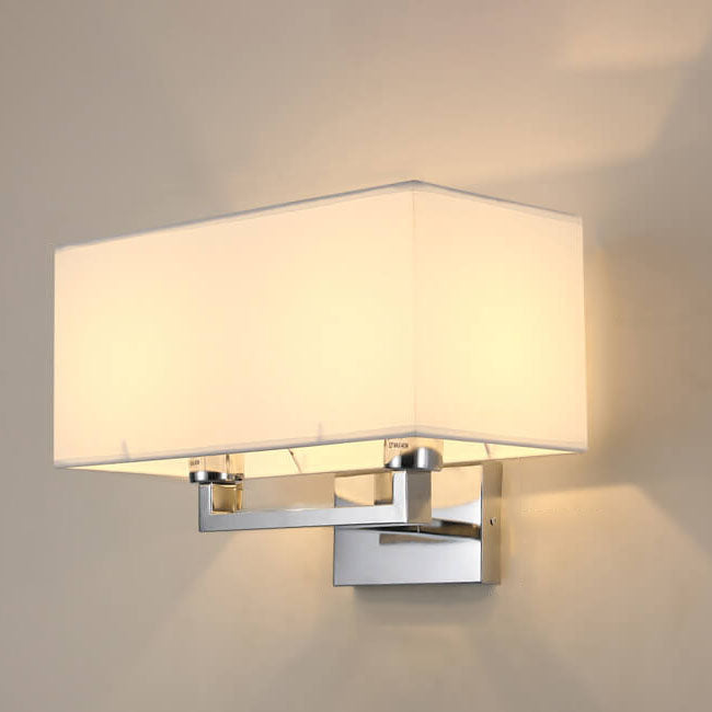 Moderne minimalistische einfarbige rechteckige Eisenstoff-Wandleuchte mit 1 Licht 