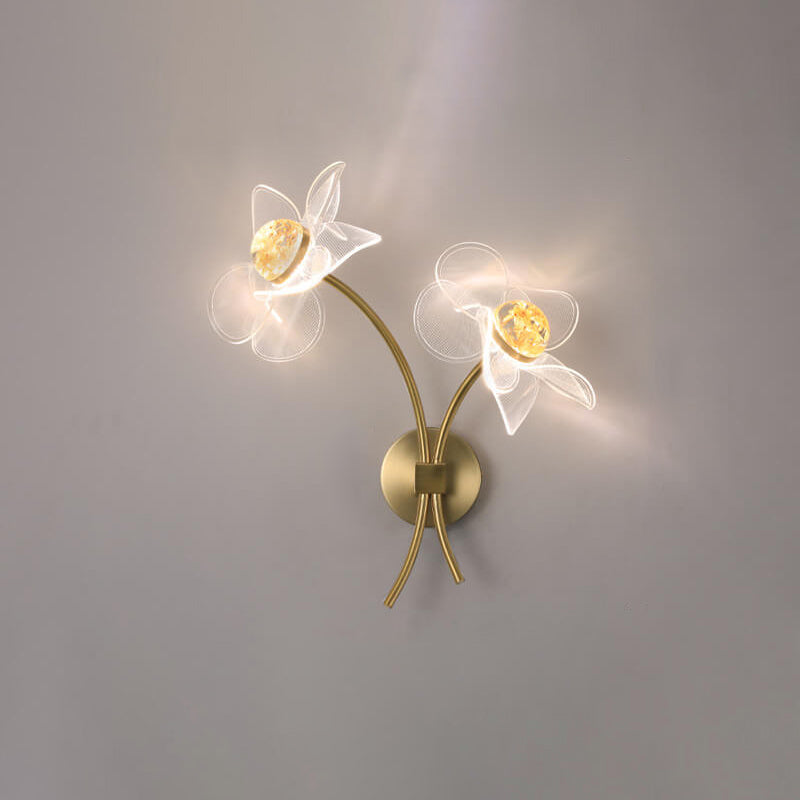 European Creative Lotus Flowers  Acrylic LED Wall Sconce Lamp