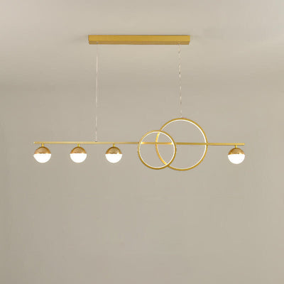 Modern Luxury Long Strip Round Globe Design LED Island Light Chandelier