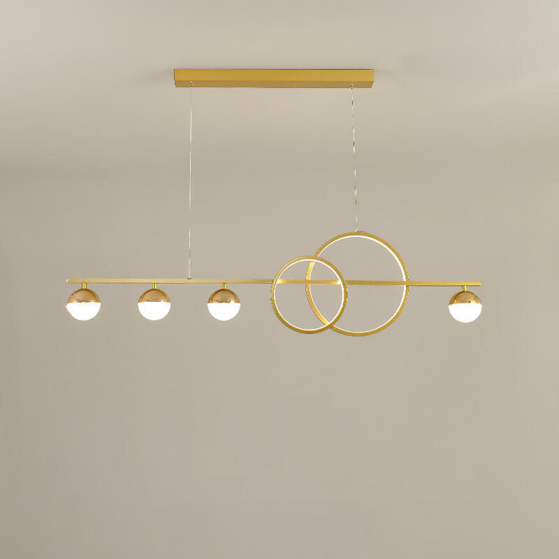 Modern Luxury Long Strip Round Globe Design LED Island Light Chandelier