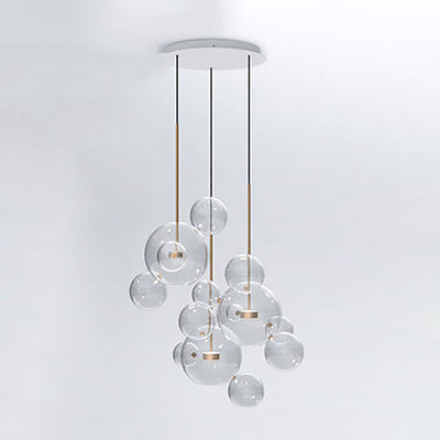 Modern Atom Mickey Head Bubble Glass Ball 1-Light LED Pendant Light