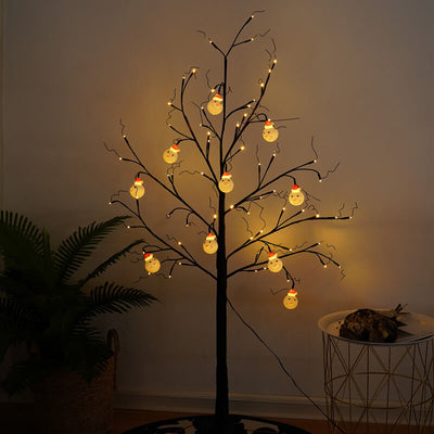 Lumière de décoration d'arbre à LED simulée citrouille squelette Halloween 